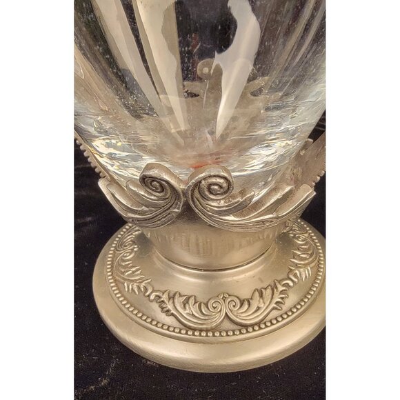 Vintage FTD Pewter and Glass Cross Urn Chalice Decorative Vase - Picture 15 of 16